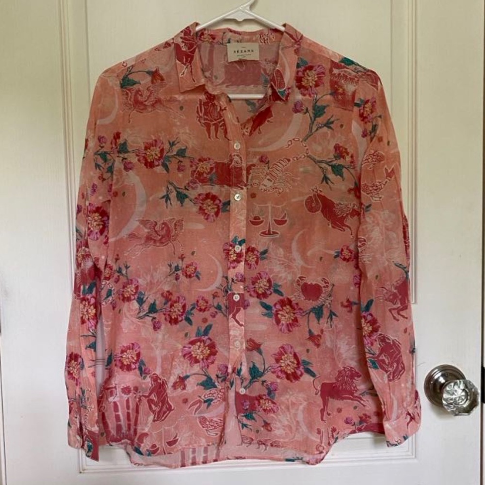 Sezane Pierro Top in Astro Astrology Print sz 38 (US 6)